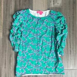 Green Zebra Print Top